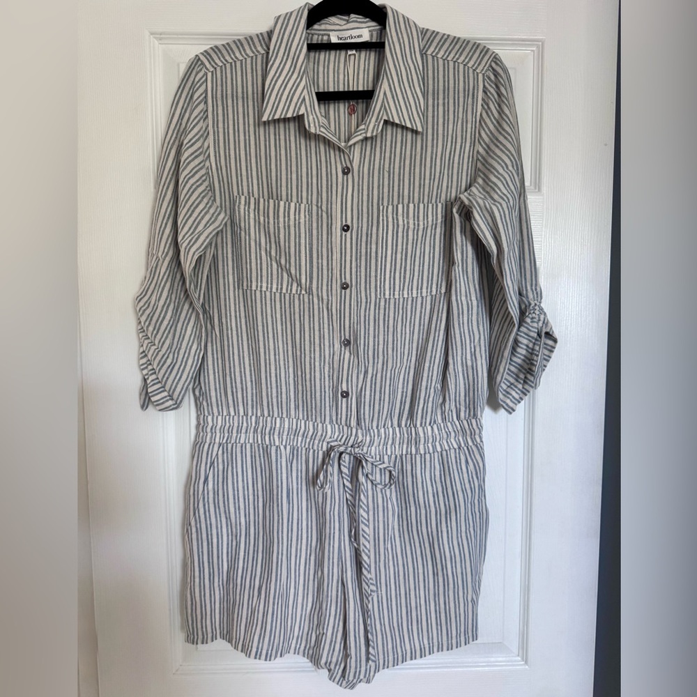 Heartloom Indigo Stripe Fontana Romper NWT Sz M